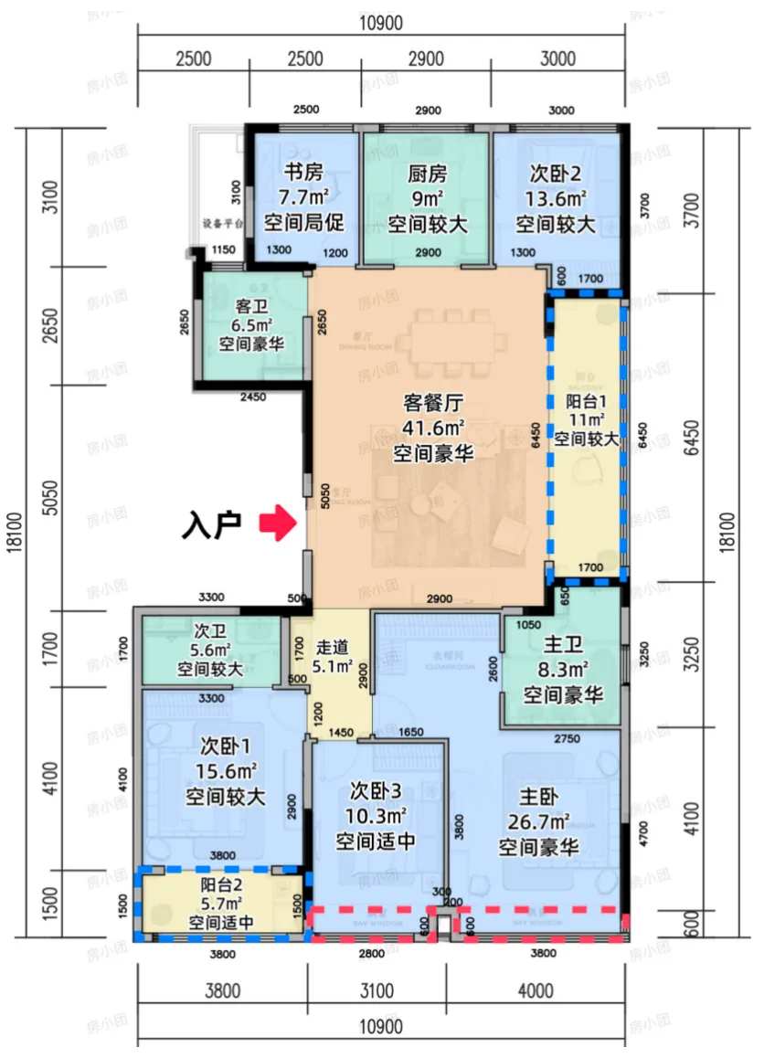 叠映里户型图|澎升设计