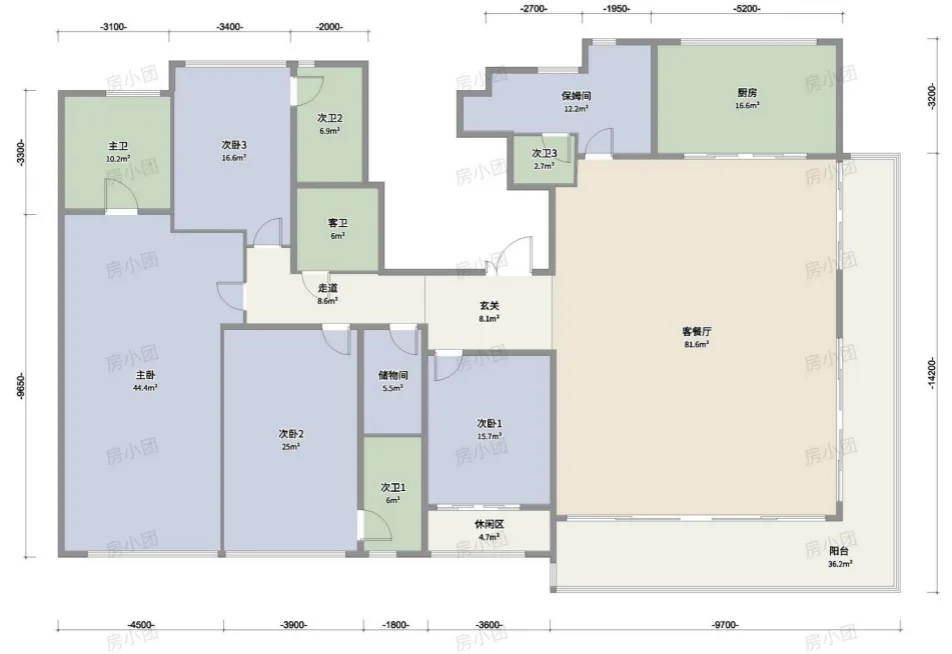 德信小河云庄350m² D2户型图|澎升设计