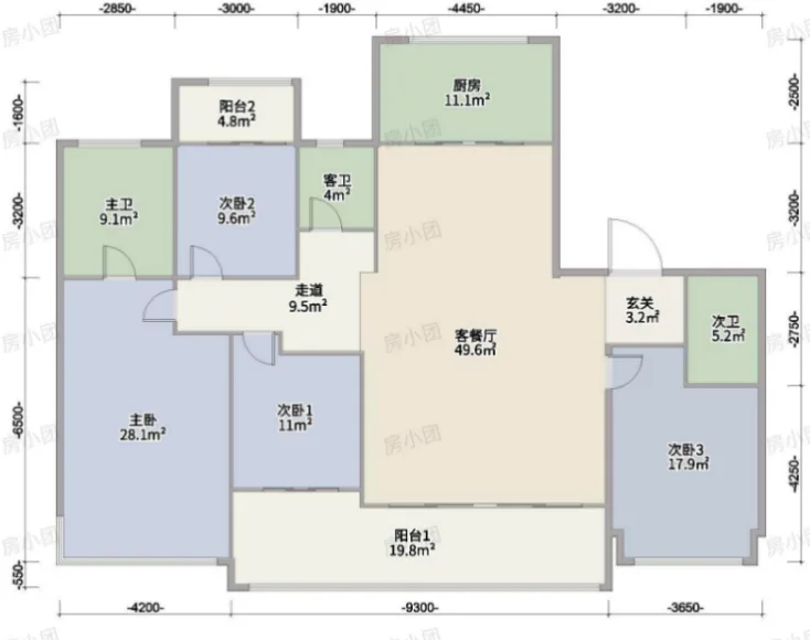 建发华发江华玺云199㎡D户型图｜澎升设计